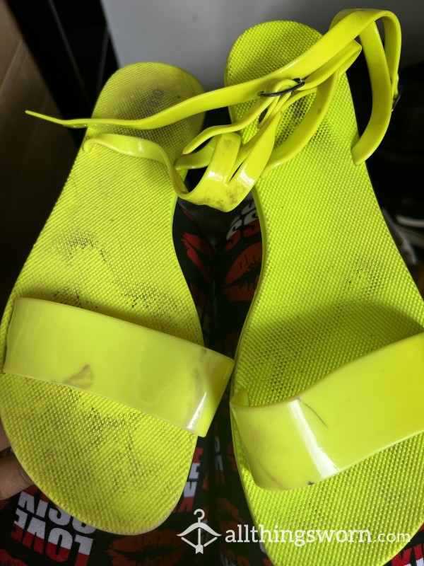 Dirty Neon Green Sandals