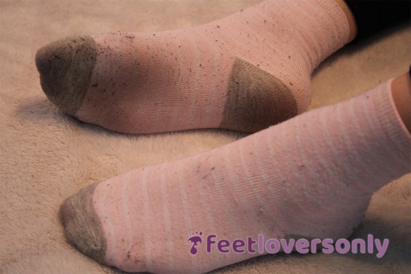 Dirty Pink And Grey Socks