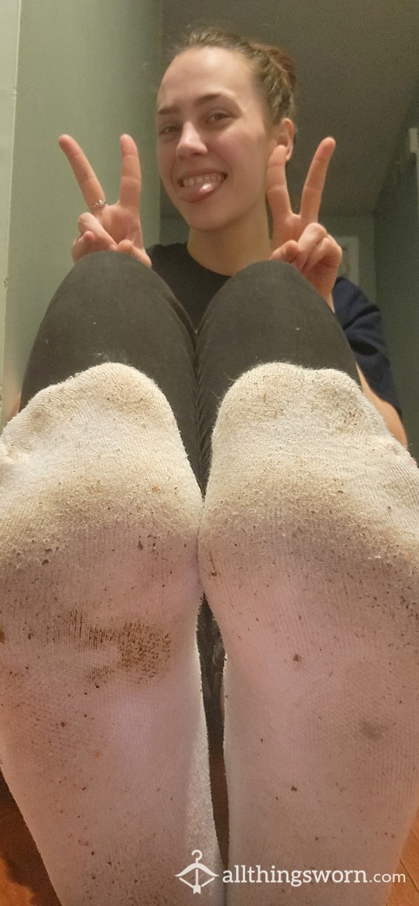 Dirty Smelly White Work Socks