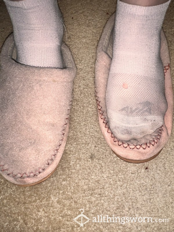 Dirty Well Worn House Slippers