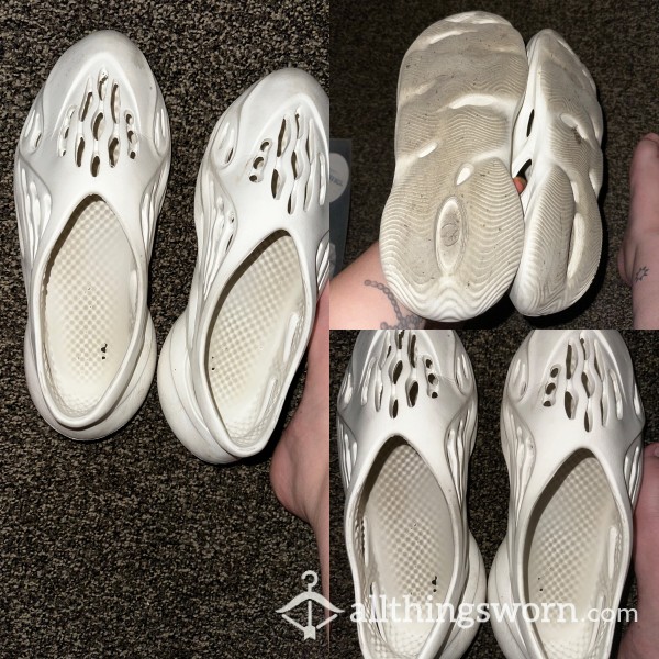 Dirty Well-Worn White Foam Shoes