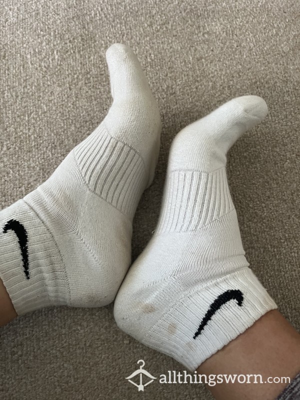 Dirty White Nike Socks Worn To Gym And Whilst Gardening