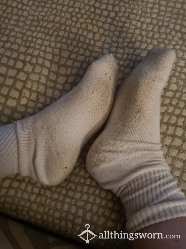 Dirty White Sports Socks