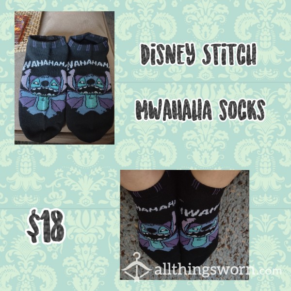 Disney Stitch "Mwahaha" Ankle Socks