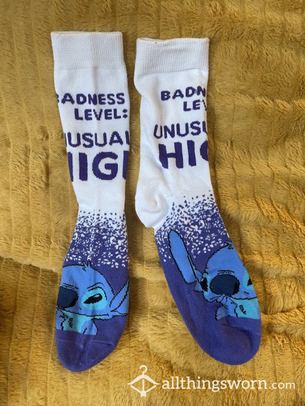 Disney Vacation Socks - Calf Length Lilo & Stitch Badness Level Design