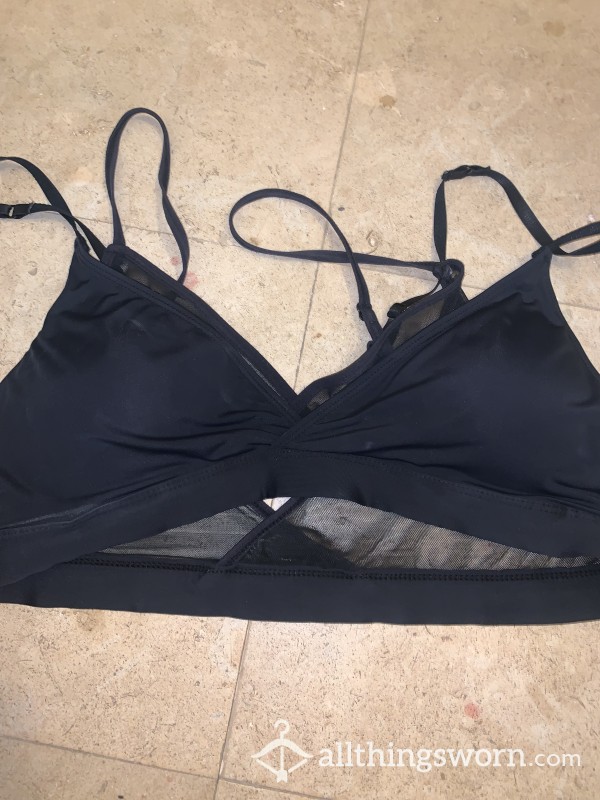 Drenched And Stinky Black Mesh Bralette
