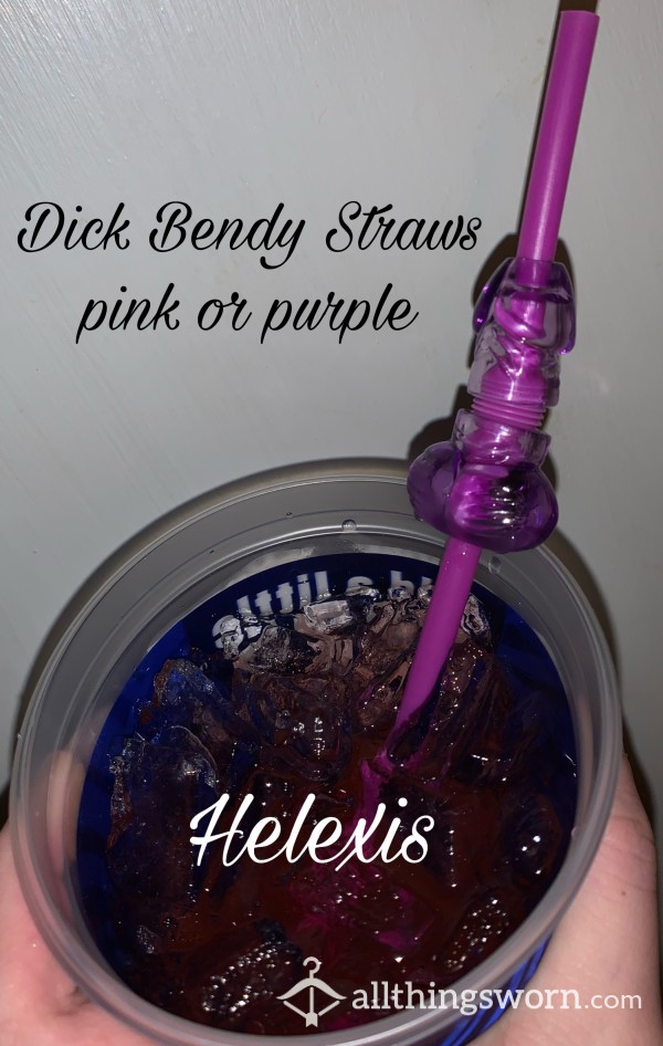 “Drink After Me” With Bendable 🍆 Straws, Available In Pink Or Purple 💜 $4 Price Drop!