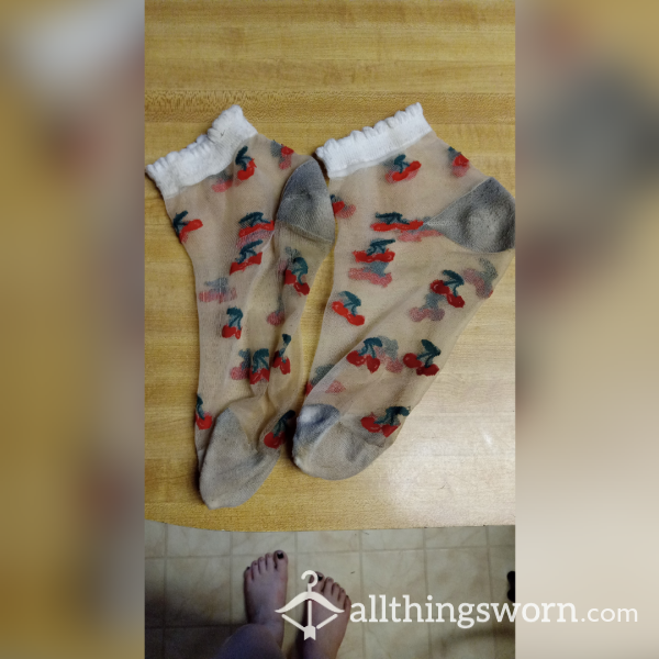 Extremely Well Worn Cherry Socks