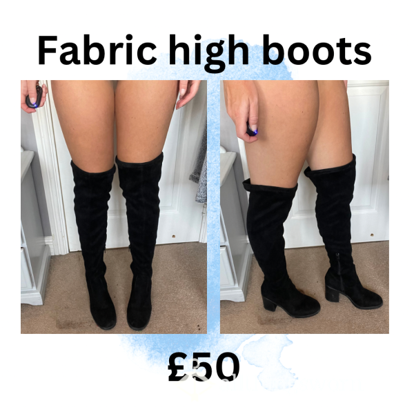 Fabric High Boots