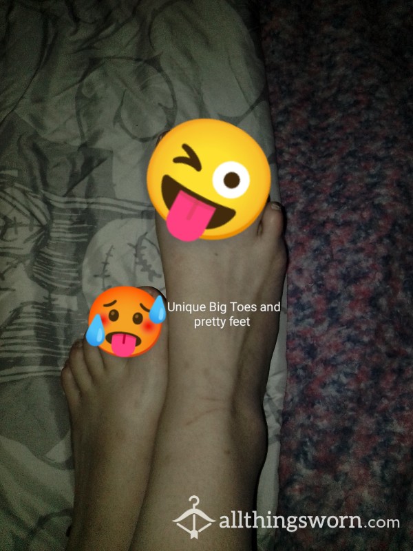 Feet That Need Some Love *UNIQUE BIG TOES* Also Some Tits In Pictures  (before Pedicure Rough Feet Dry Skin)