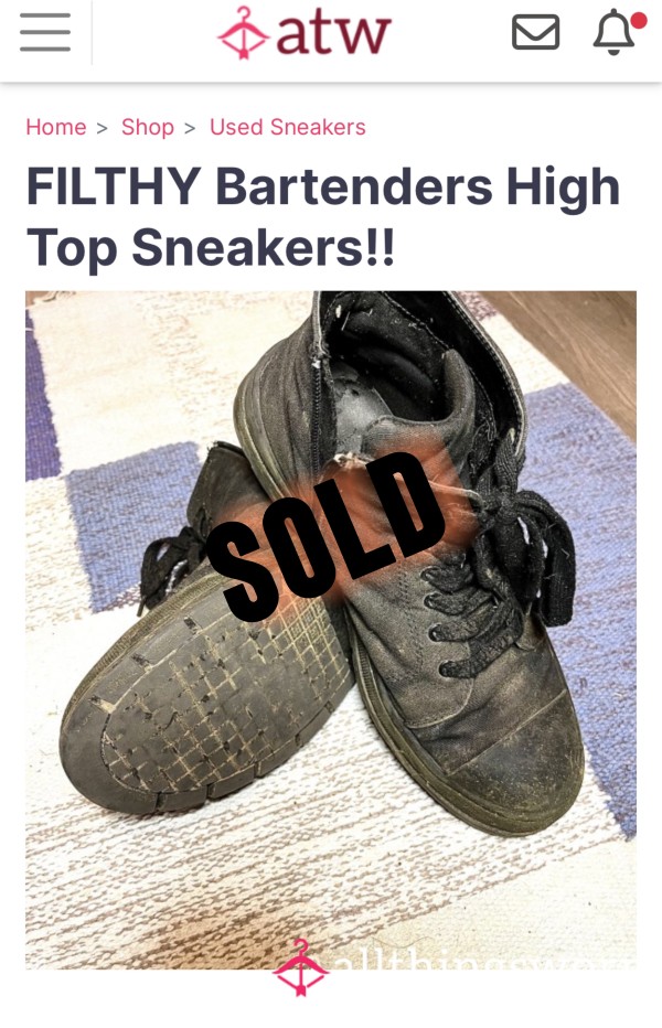 FILTHY Bartenders High Top Sneakers!!