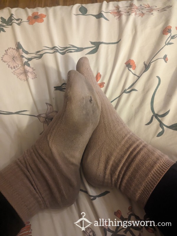 Filthy Brown Ribbed Socks