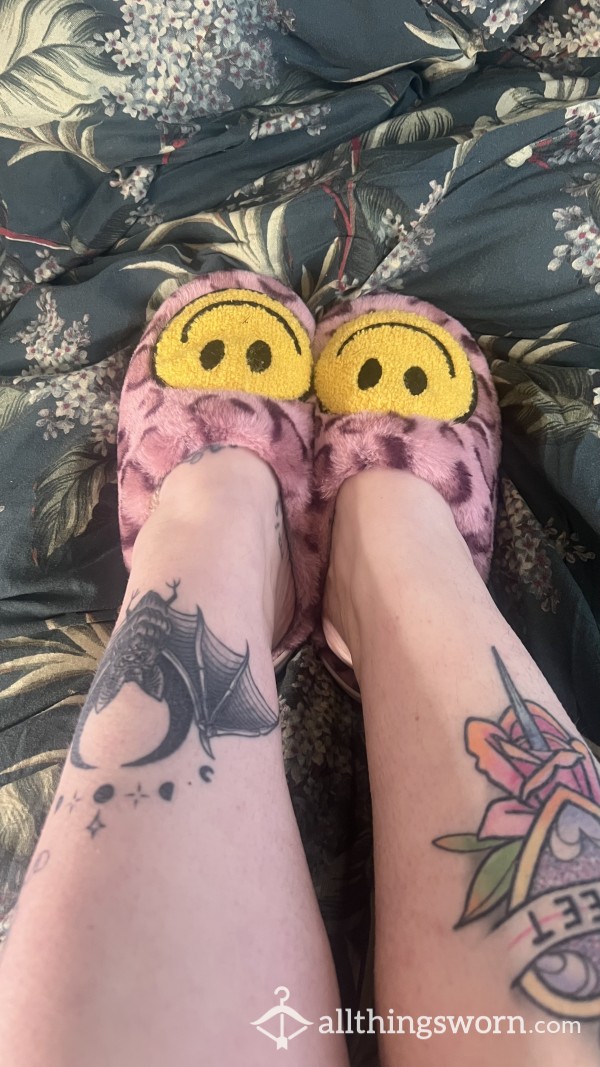 Filthy Smelly Fuzzy Cute Happy Slippers
