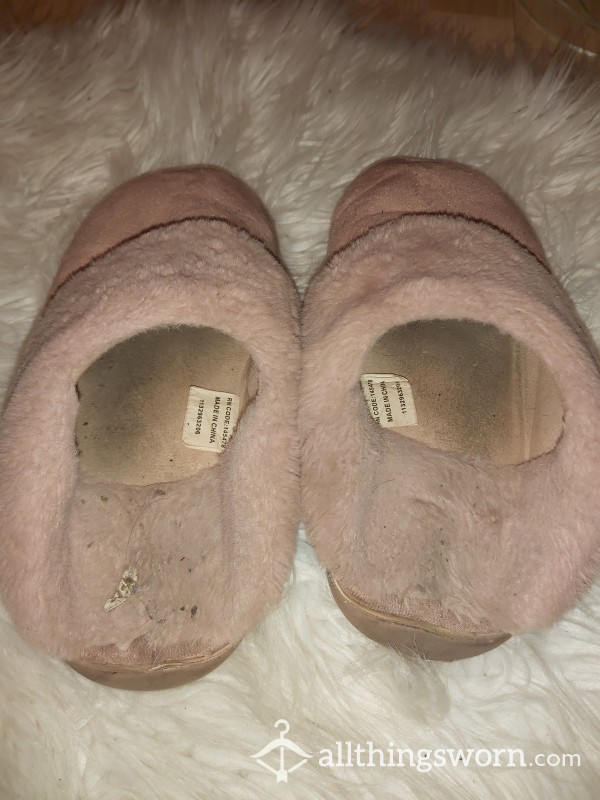 Filthy Pink Soft Fluffy Slippers At Leat 8 Months Wear
