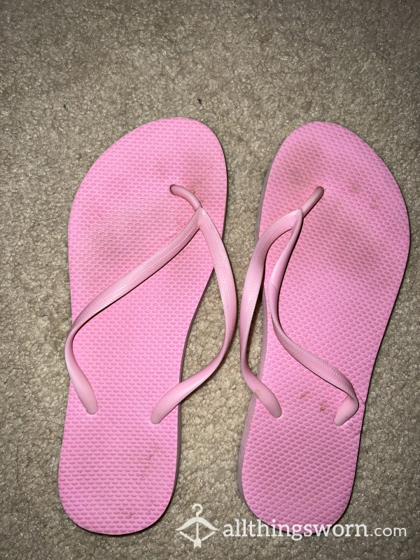 Flip Flops Size 9 Pink Worn By My Sexy Feet