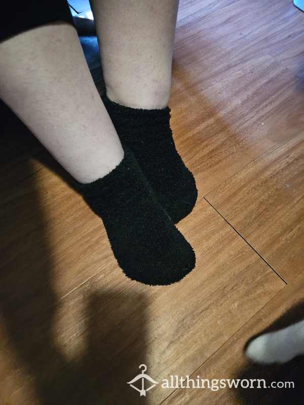 Fluffy Black Socks