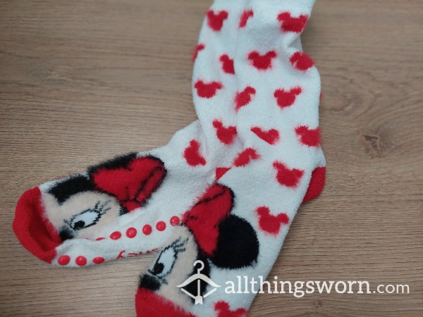 Fluffy Minnie Mouse Bed Socks / Slipper Socks