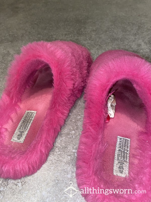 Fluffy Pink Princess Slippers