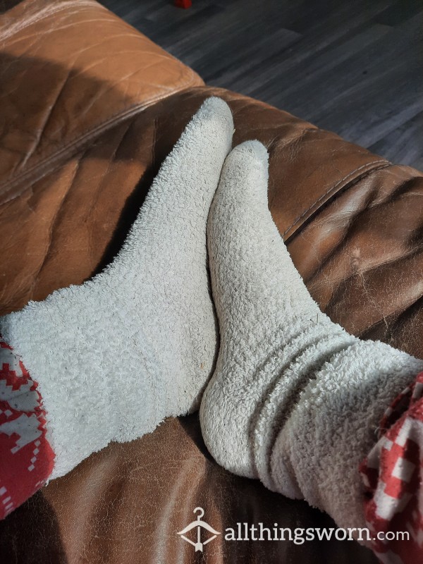 Fluffy White Socks