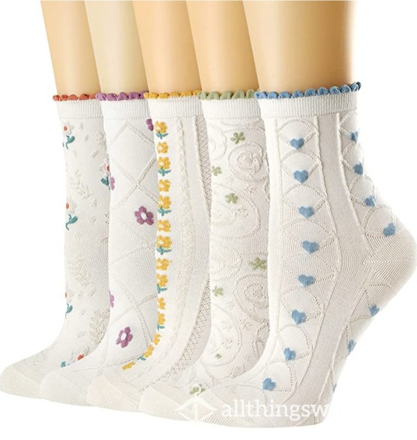 Frilly Floral Socks