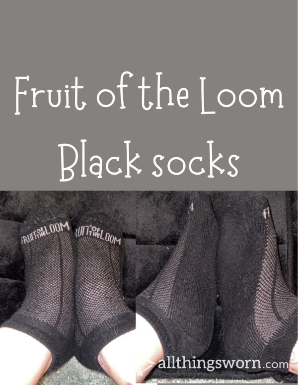 🖤 Fruit Of The Loom Black Ankle Socks 🖤