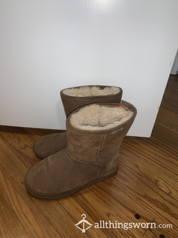 Fur Lined Sheepskin Boots, Worn