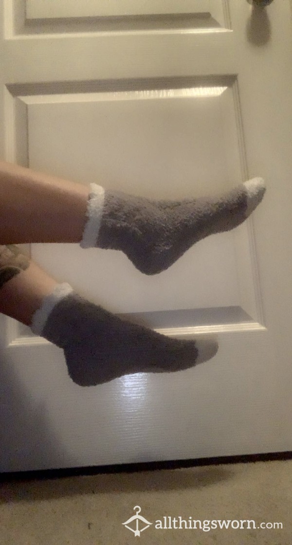 Fuzzy Grey Socks