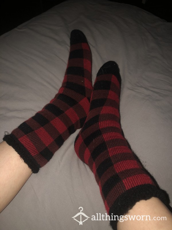Fuzzy Plaid Socks