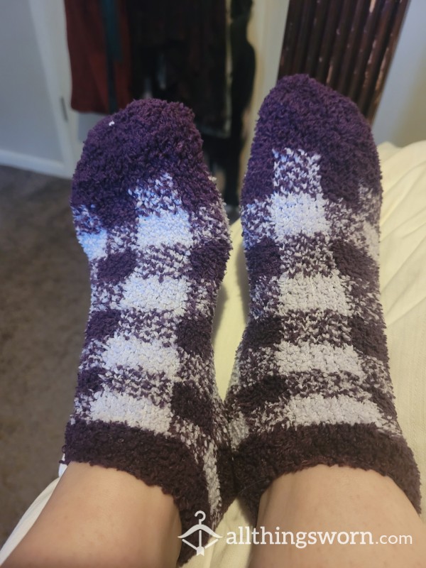 Fuzzy Purple Socks