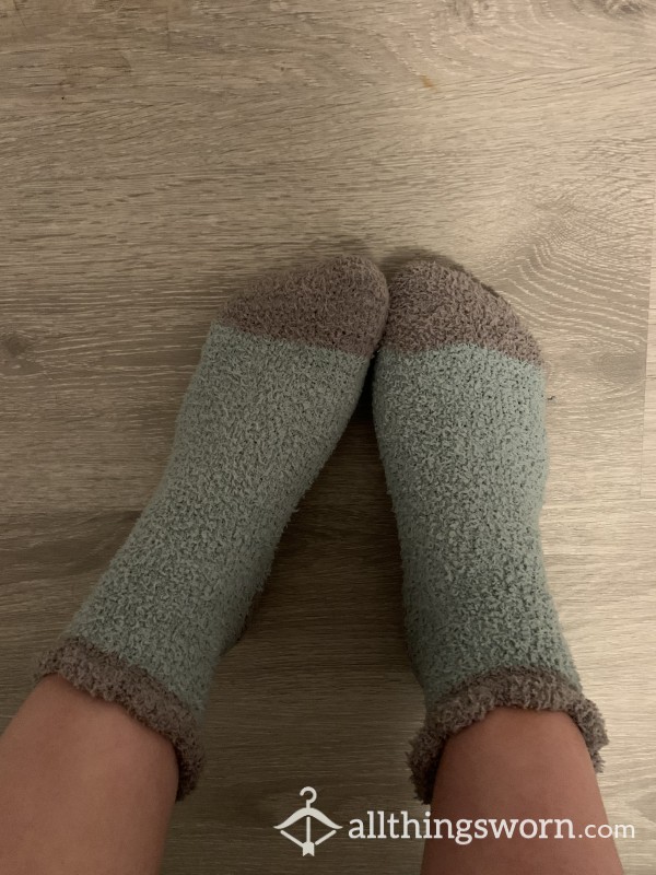 Fuzzy Socks BLUE/ GRAY