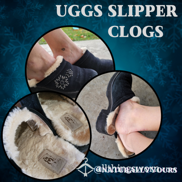 💙🐑 Genuine Uggs Slipper Clogs, Dark Blue, Ruined & Smelly