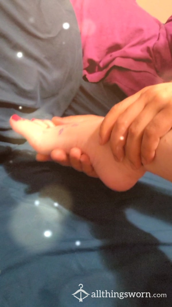Getting A Foot Rub With Lotion