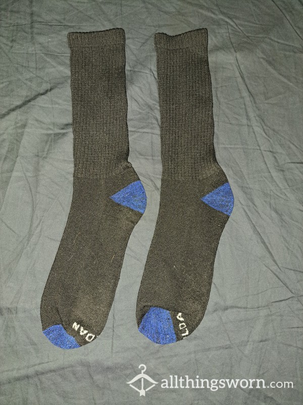 Gildan Long Black & Blue Socks