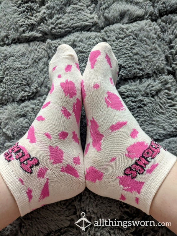 Girly White Pink Socks