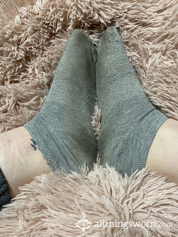 Gray, Smelly, Dirty Ankle Socks