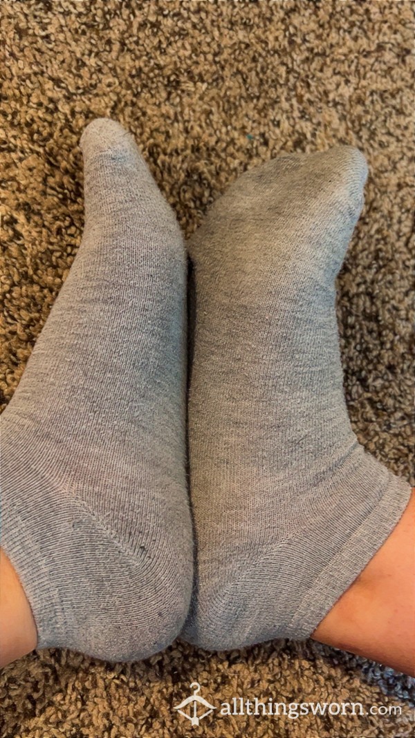 Gray Well-Worn Stinky Sweaty Dirty Socks