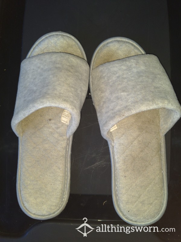 Gray Worn Slippers