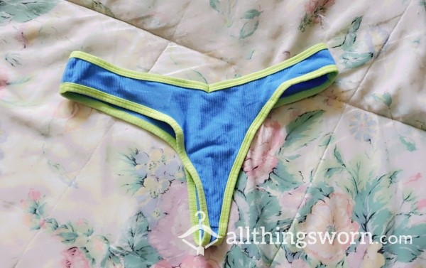 Green And Blue Cotton Thong