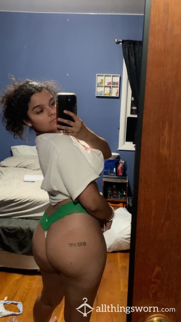 Green Lacy Thong