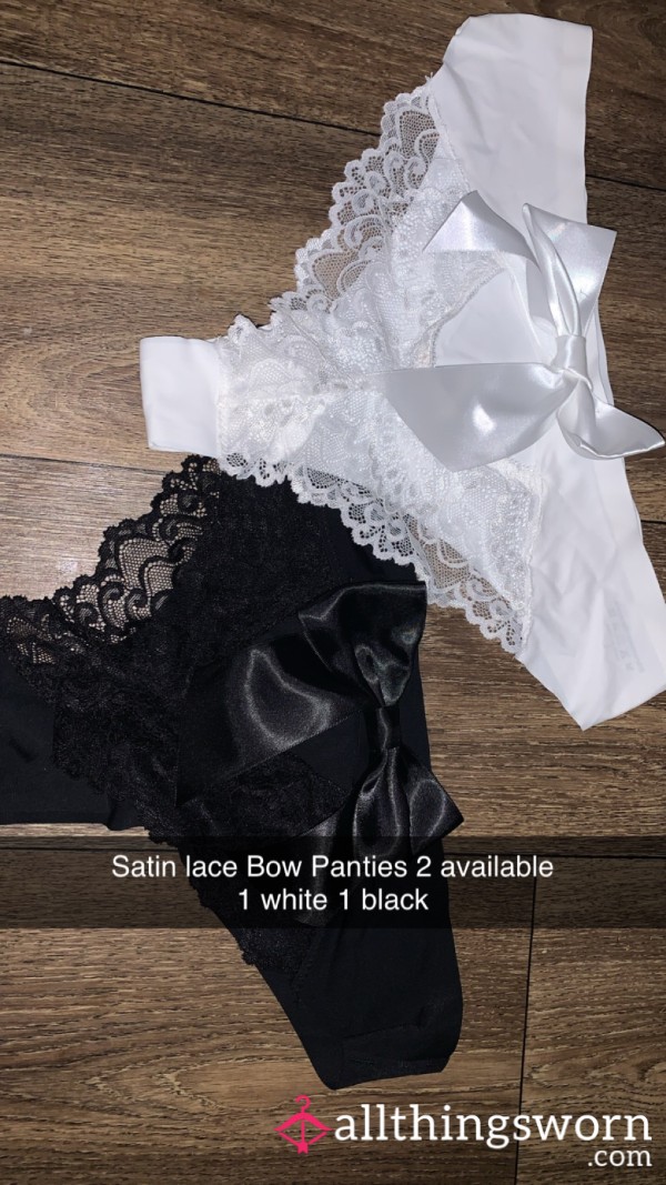 Satin Lace Bow Panties