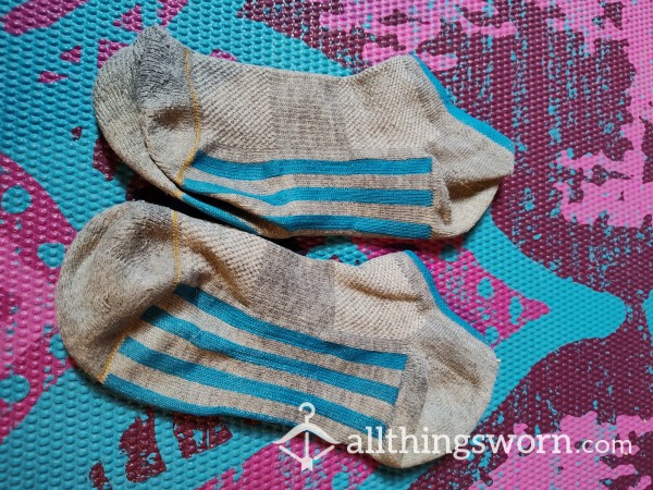 Grey And Blue Athletic Socks