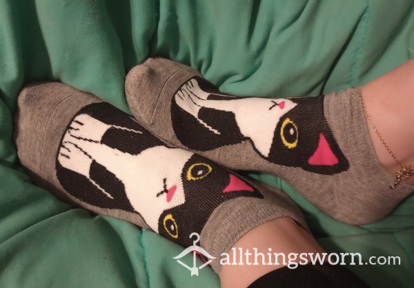 Grey Cat Socks