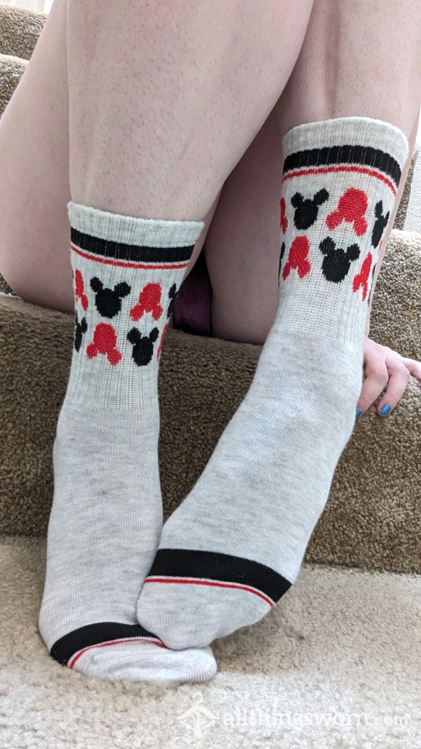 Grey Disney Crew Socks