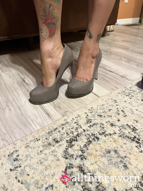 Grey Platform Heels