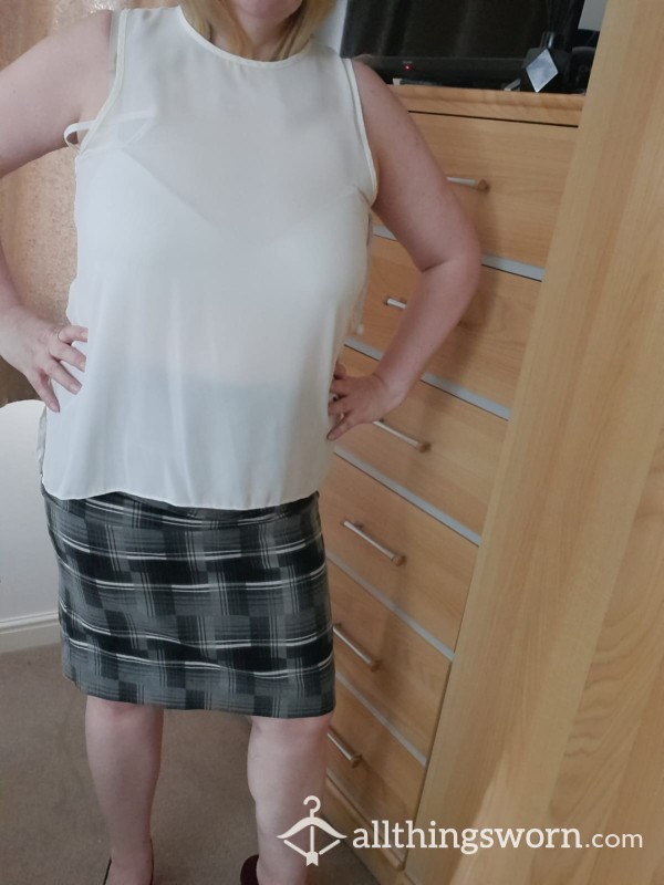 Grey Skirt And White Top