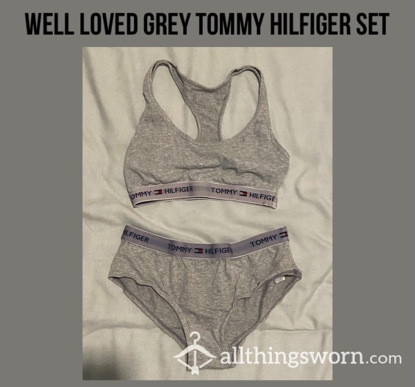 *reduced* Grey Tommy Hilfiger Bra And Panty Set🤍