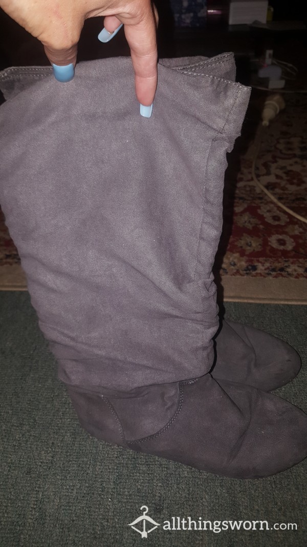 Grey Wonders Of Foot Stank, Under Knee Boots!!