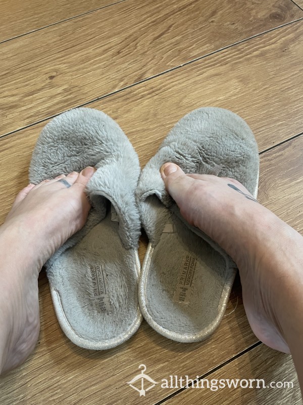 Grey Worn Slippers