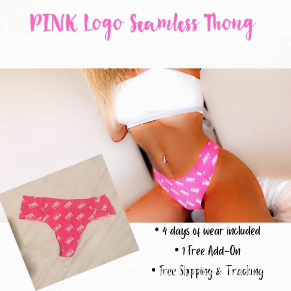 Victoria Secret Pink Logo Seamless Panty Worn 4 Days