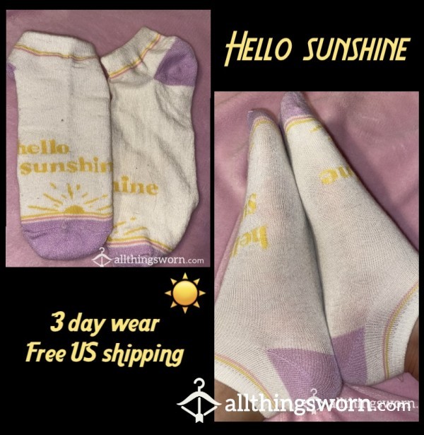 Hello Sunshine Socks. 3day Wear & Free US Shipping 🧦🖤
